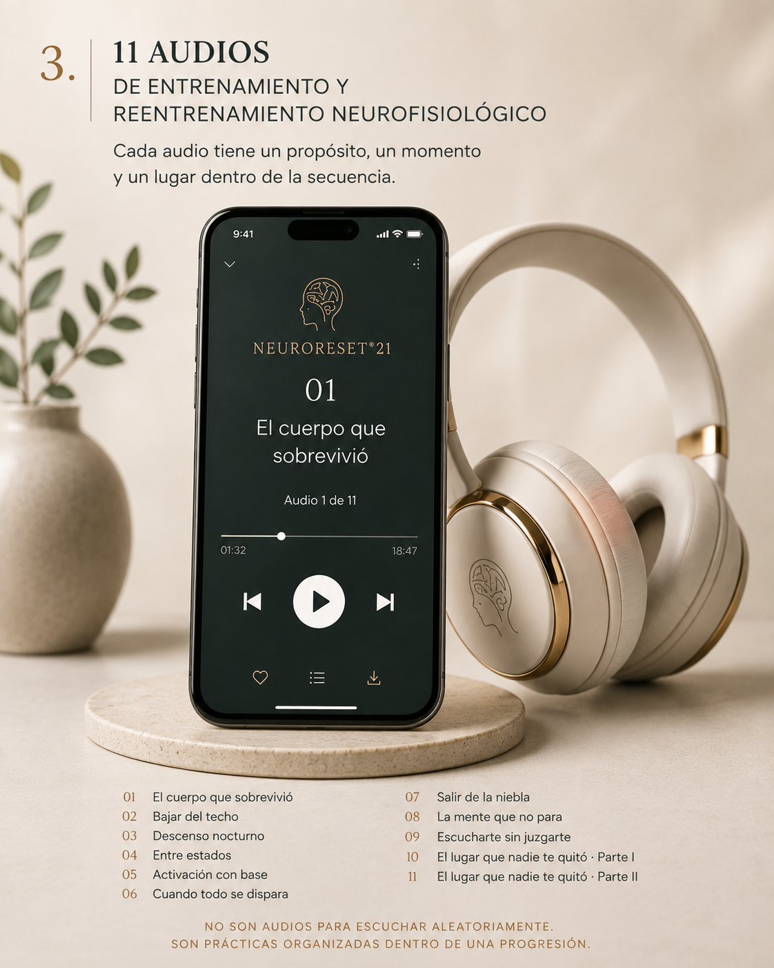 Audios de entrenamiento NeuroReset 21®