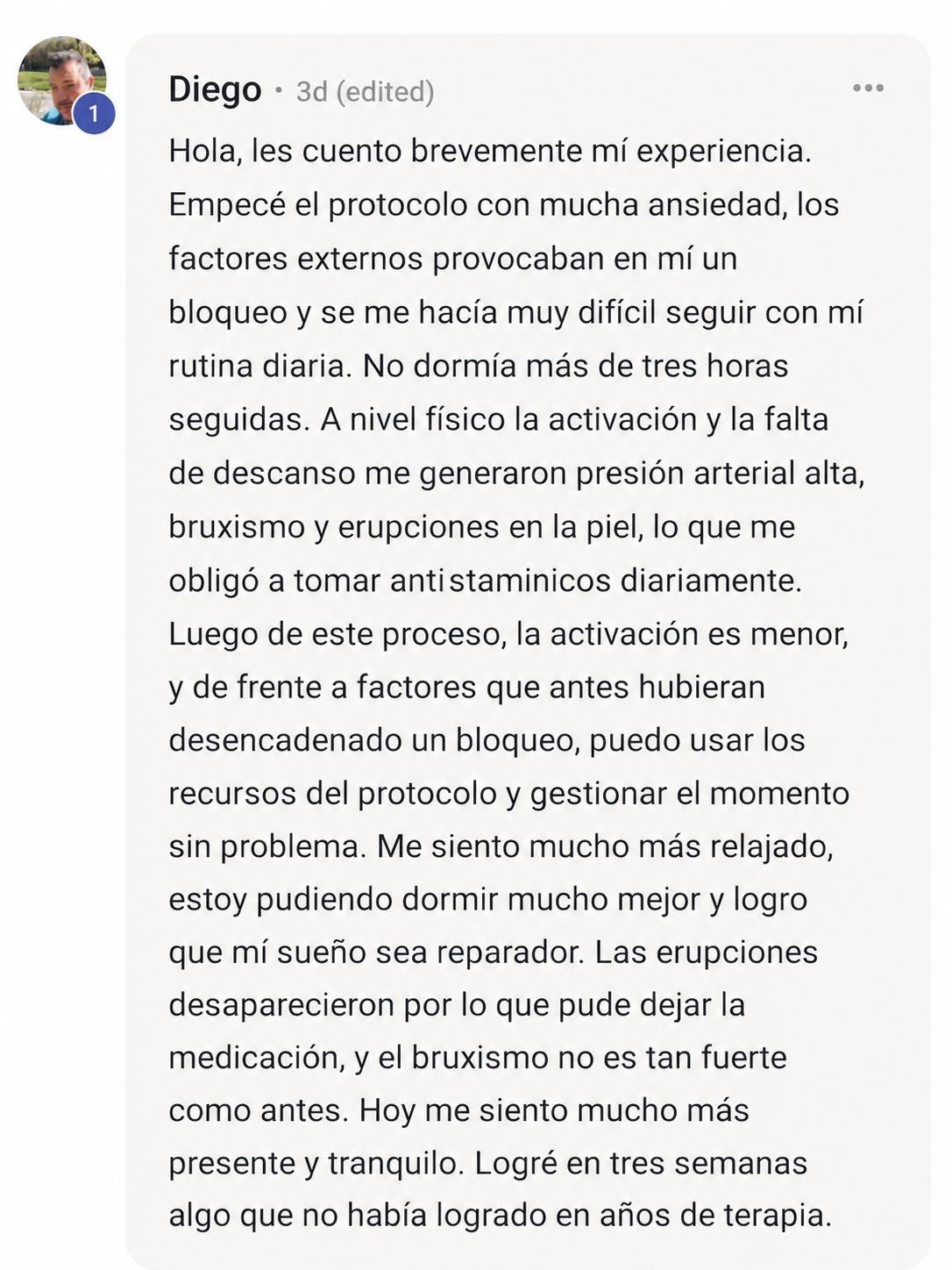Testimonio de Diego