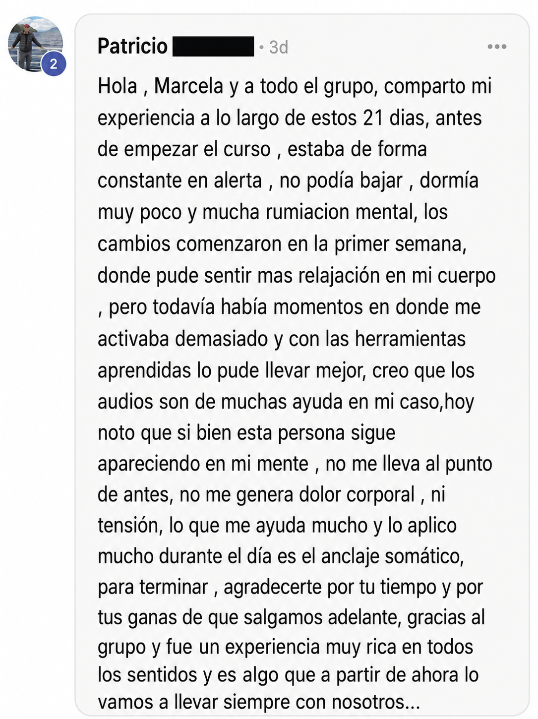 Testimonio de Patricio