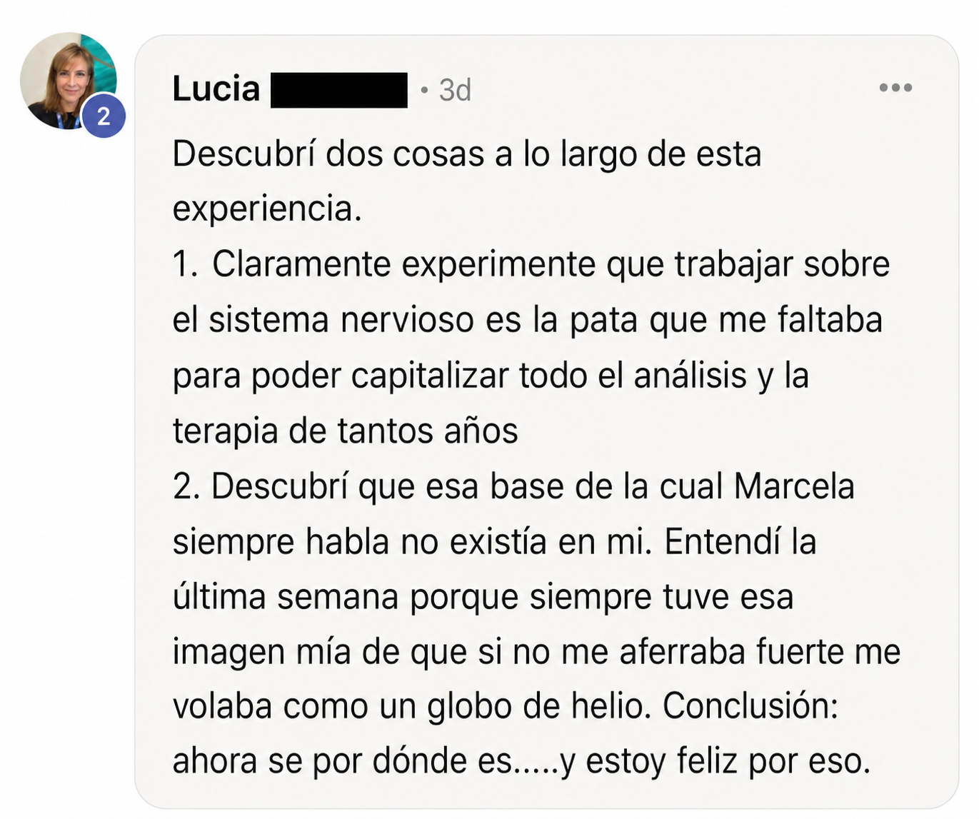 Testimonio de Lucía